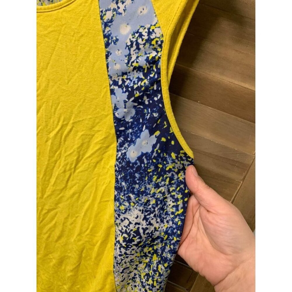 Harper And Gray Blouse Yellow Sleeveless Tank Top Floral Boho Size Medium - Picture 2 of 6